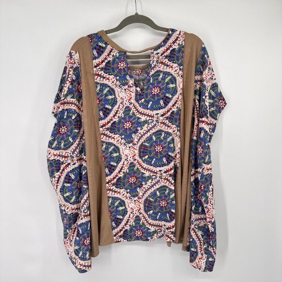 GiGiO Womens  Multicolor Bohemian Print poncho Top tunic size medium new - Picture 15 of 16